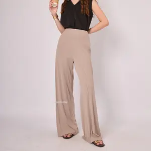 Nicole Pants Fashiontoday - Celana Panjang Knit Wanita Straight Highwaist Premium - Bisa Sampai Big Size 90kg