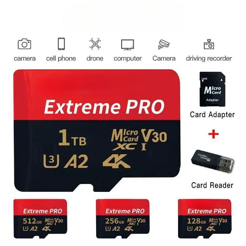 Thẻ Nhớ Micro SD Extreme Pro V30 32GB-64GB-128GB-256GB-512GB-1TB UHS-I Card…