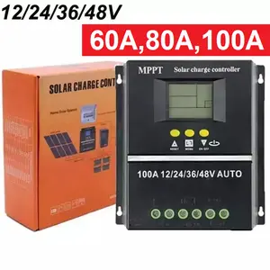 Solar Charge Controller PWM 100A 1200W 12V 2400W 24V 3600W 36V 4800W 48V SY10048 Smart Charging Protection LCD Display