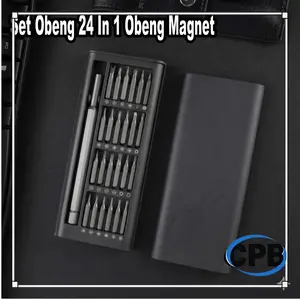 Obeng Set 24in1 Magnet Multifungsi Obeng Servis HP Obeng Jam Set Isi 24 Obeng Set 24 in 1 Screwdriver Kit Hardware Tools Steel Presisi