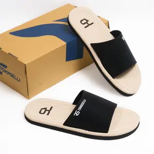 Tomaselli Sandal Selop Pria Vittoria Anti Slip Krem Hitam Nyaman Dipakai Sepanjang Hari Desain Minimalis Elegan Tahan Lama