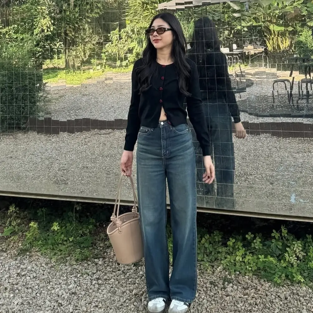 Love-OOTD Celana Loose Jeans Vintage Wanita Kekinian-Loose Jeans Highwist-Celana Jeans Wanita Tidak Melar