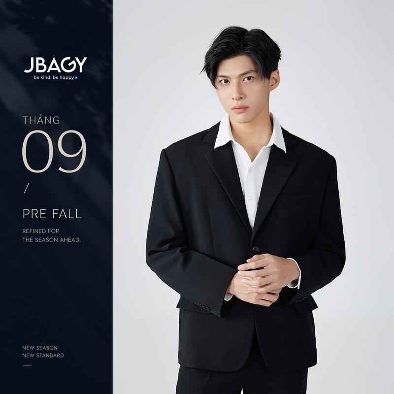 Áo Jacket blazer nam JBAGY chất liệu Vitex dày mịn có cầu vai màu Đen kem nâu ghi Menswear  - JK007