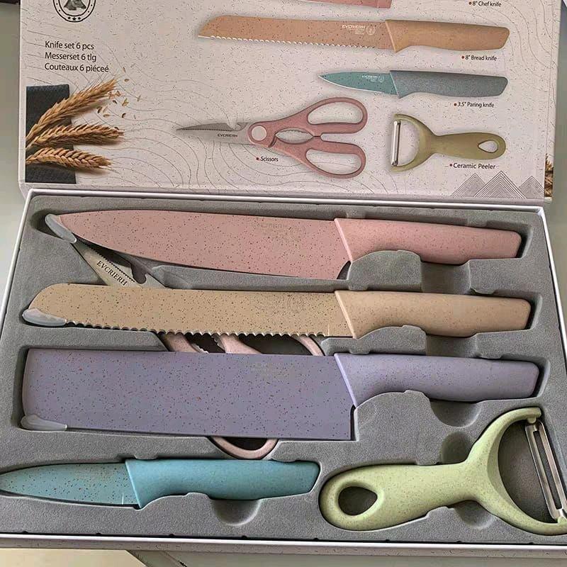 6in1 Pisau Set 6pcs KITCHEN KNIFE YUMI Pisau serbaguna pisau vishal 1