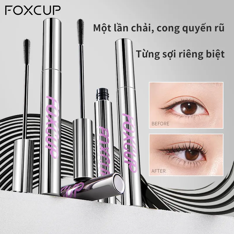 【F-Sale】FOXCUP mascara chống nước, dài mi, cong mi, không trôi, mascara lót hàng chính hãng【Giao hàng siêu tốc】 bấm piara