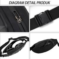 Gambar Mr. Island Tas Pinggang Pria tahan air tas selempang ringan Shoulder Bag anti curi waist bag - Abu-abu dari mr.island store Kab. Tangerang 4 Tokopedia