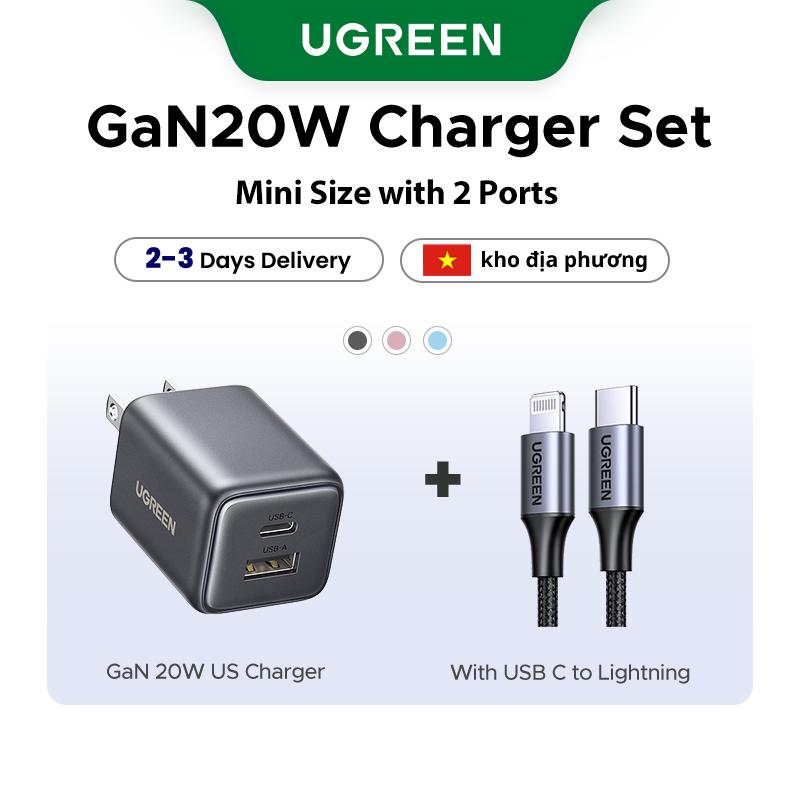 UGREEN 20W 30W GaN USB-A và USB-C Bộ sạc Type C nhanh Compatible with iPhone 17 16 15 14 pro max SAMSUNG S24 Ultra S23 S22 S21