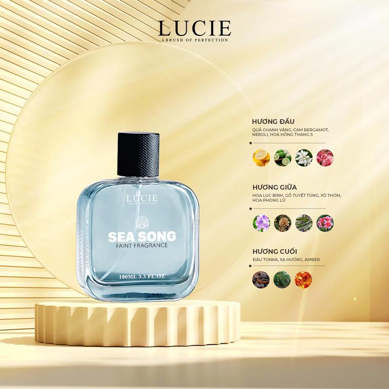 LUCIE Perfume- Nước hoa Nam Sea Song 100ml hương thơm  Tươi mát, Cuốn hút, Nam tính lưu hương dài lâu