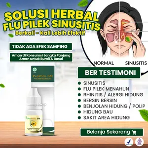 Propolis SM Membantu Keluhan Sinusitis Hidung Flu Pilek Menahun Batuk Sesak Sering Bersin Alergi Hidung Rhinitis Polip Hidung Benjolan Di Hidung Vertigo Sakit Telinga Berair Congek Tetes
