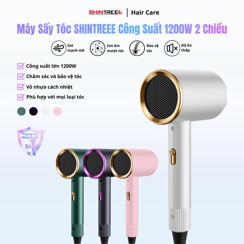 Máy Sấy Tóc SHINTREEE 2 Chiều Công Suất 1200W Có Ion Âm Bảo Vệ Sấy Khô Tạo Kiểu Tóc Nam Nữ