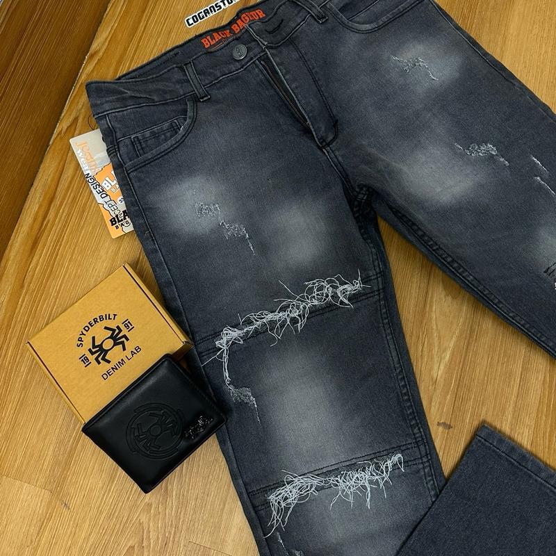 [BELI 1 DIKIRIM 2] Celana Ripped Jeans Karet Tidak Tembus + DOMPET “ JL07 “ 7