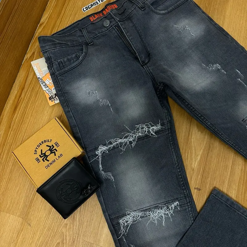 [BELI 1 DIKIRIM 2] Celana Ripped Jeans Karet Tidak Tembus + DOMPET “ JL07 “ 7