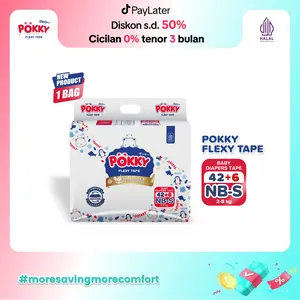 POKKY FLEXY TAPE FOR NEW BORN-S ISI 42+6 | Popok Perekat Newborn Popok Lembut untuk Bayi Baru Lahir