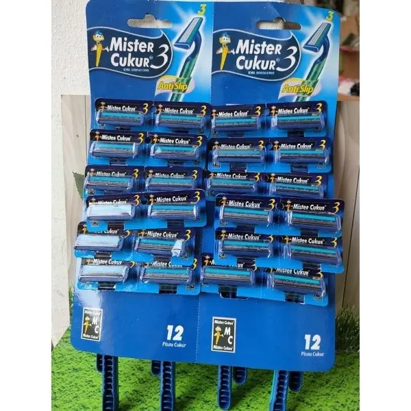 Mister Cukur 3 Mata Pisau Alat Pencukur Razor Cukuran Kumis Jenggot Travel 6