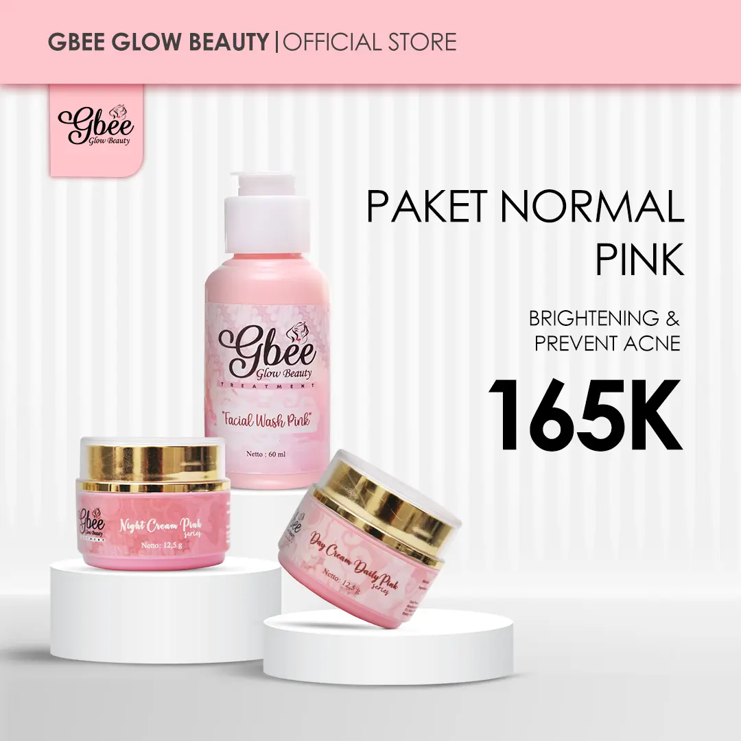 Gbee Glow Beauty Paket Normal Pink Series  - Set Perawatan Pelembab dan Mencerahkan Wajah