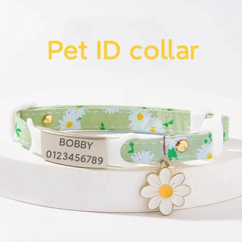  Thẻ mèo Vòng cổ mèo Vòng cổ chó cưng Vòng cổ Có Thể Điều Chỉnh Thẻ ID tên khắc miễn phí Thích hợp cho chó 