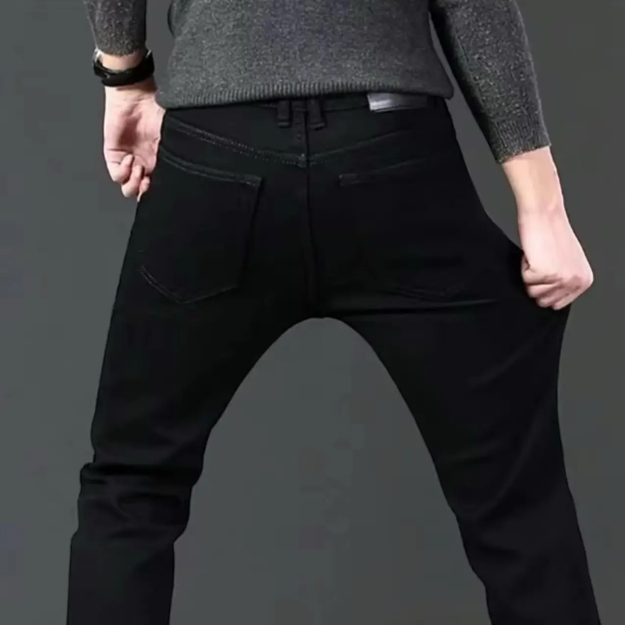 Celana Jeans Pria Slim Straight Jeans Hitam Semi Soft  Fit Denim Soft Jeans Stretch Nyaman Navy Skinny