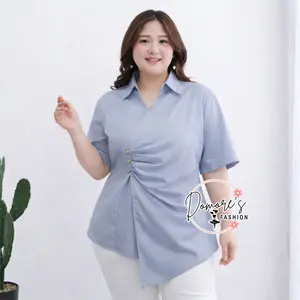 * Baju Atasan Jumbo Wanita Elegant Blouse Wanita Kekinian Ld 126 Bigsize Lengan Pendek Terbaru Pakaian Wanita Korean Style Ukuran besar Jennie