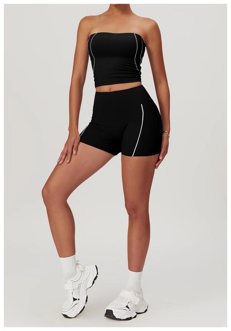 Product Introduction of Nude Skinny Yoga Shorts High Waist Lift Hip Outdoor Fitness Shorts Women Running Sports Fitness biker  shorts 14
