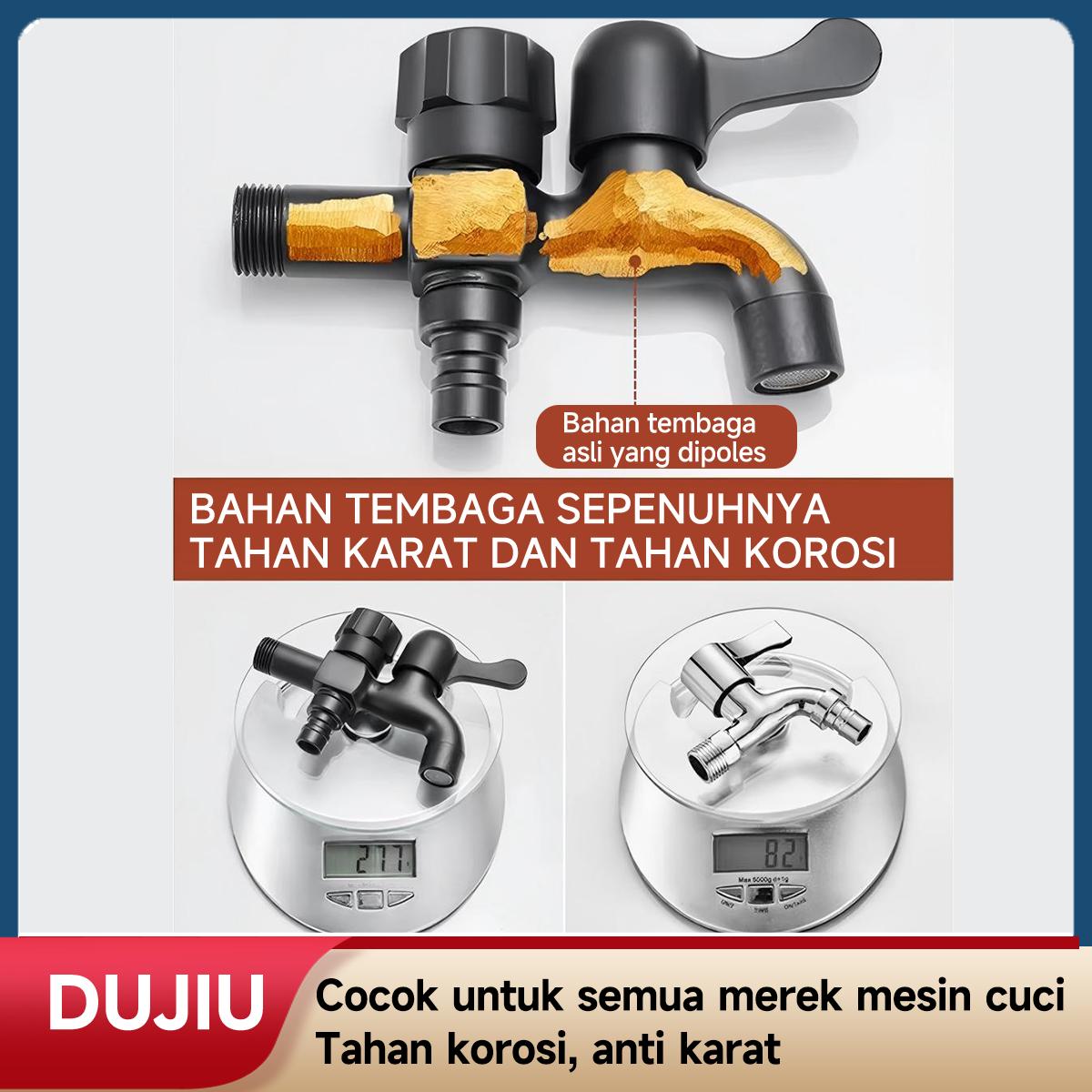 Keran Dapur & Mesin Cuci Multifungsi Hitam DUJIU – Keran Air Dingin Tahan Karat Premium, Cocok untuk Taman/Ruang Cuci, Termasuk Katup Penghenti Dinding, Desain Modern Mudah Dipasang, Ideal untuk Rumah & Kamar Mandi.
