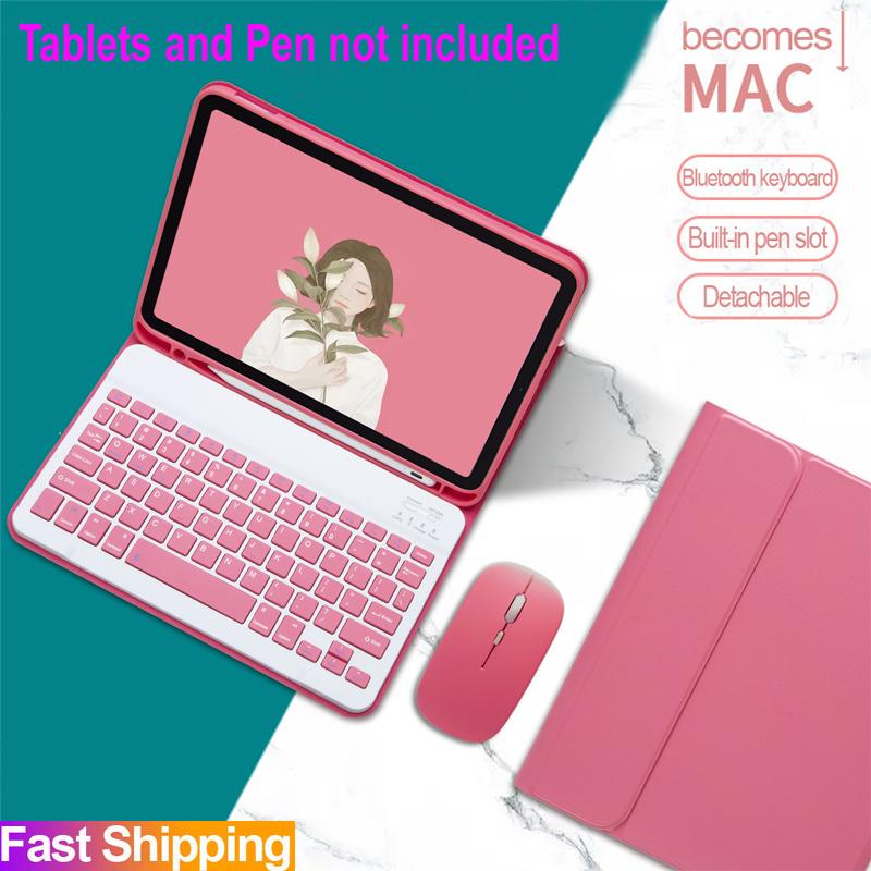 Vỏ với Bàn Phím, dành cho IPad 9.7 và 10.2, Thế hệ thứ 5, 6, 7, 8, 9 và 10, Tương thích với Bàn phím Bluetooth không dây và Vỏ chuột, Tương thích với IPad Air 2, 3, 4, 5, 6, Pro 9.7 và 10.5, 11 Mini 4, 5, 6, 7