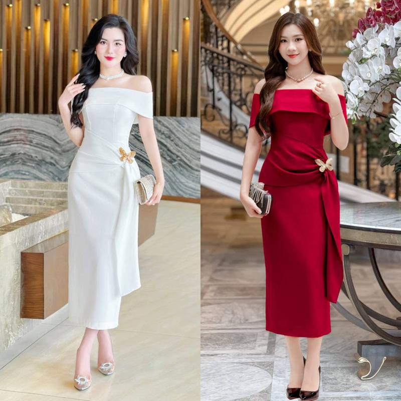 MIỄN SHIP BST MDU5135 Váy Mango Ý Cao Cấp - Thiết Kế Độc Đáo Dáng Ôm Trễ Vai Cuốn Hút Dành Cho Nữ Size S-XXL Chất Liệu Mềm Mại Phom Dáng Ôm Tinh Tế #ThoiTrangCaoCap #HangThietKe