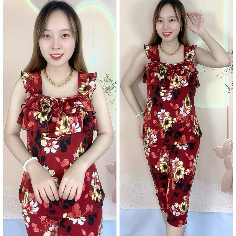   MỚI  ĐỒ BỘ NỮ LỬNG THUN ATI TAY ÁO CÁNH TIÊN CỔ VUÔNG 2 BÈO LỚN 38KG ĐẾN 70KG 