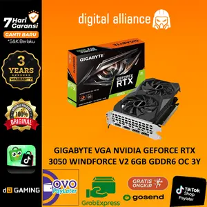 GIGABYTE VGA NVIDIA GEFORCE RTX 3050 WINDFORCE V2 6GB GDDR6 OC 3Y - RTX3050
