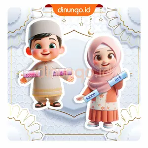 Amplop Karakter Lebaran isi 10 pc Karakter 3D Gemoy Unik Amplop Angpao Lebaran idul fitri