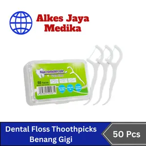 Dental Floss Macromolecule Isi 50pcs -  Benang Pembersih Celah Gigi