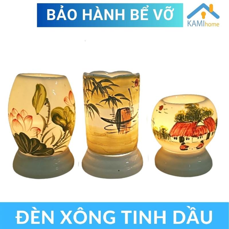 Đèn xông tinh dầu cắm điện đuổi muỗi thơm phòng làm đèn ngủ decor trang trí gốm sứ Bát Tràng mã 20002