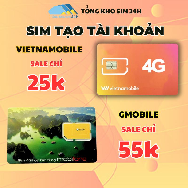 Sim tạo tài khoản Vietnamobile 4G đầu 09 - Sim GMOBILE 099