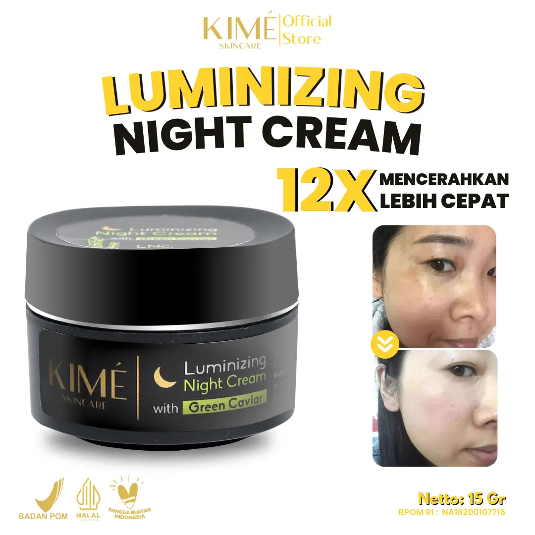 Krim Malam Kime Skincare Luminizing Jeju Night Cream Aging Mencerahkan  Wajah Merah Caviar