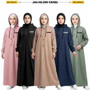 Jas Hujan Gamis Wanita Syar'i Hans Pastel Edition Bahan PVC Waterproof Windproof Tahan Air Angin Muat Tas 30 Liter Original