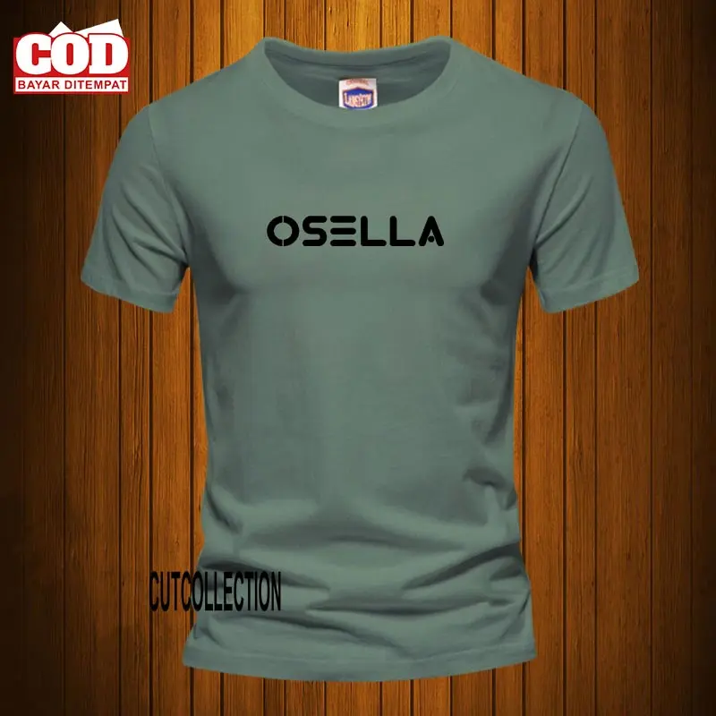 Baju Kaos Pria Lengan Pendek / Baju Kaos Osella Text Hitam / TShirt Distro Cotton Combed 30s Premium 0
