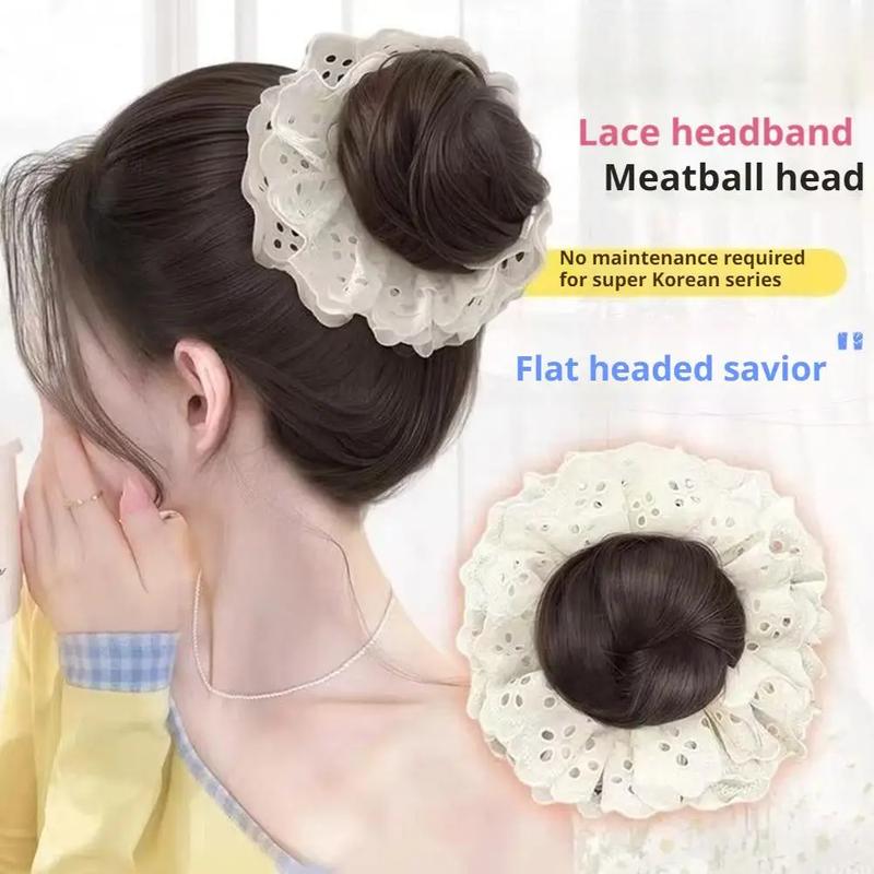 Dây Buộc Tóc Búi Tóc Hoa Dây Buộc Tóc Giả Phồng Mô Phỏng Dụng Cụ Tạo Kiểu Tóc Cho Bé Gái Lười Biếng Phụ Kiện Cài Tóc Búi Tóc Dành Cho Phụ Nữ Phụ Kiện Tóc