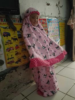 Product Review of MUKENA ANAK KARAKTER MUKENA ANAK MURAH 2-9TH Bunga Polka Dot Putih Muslim from m**a 1