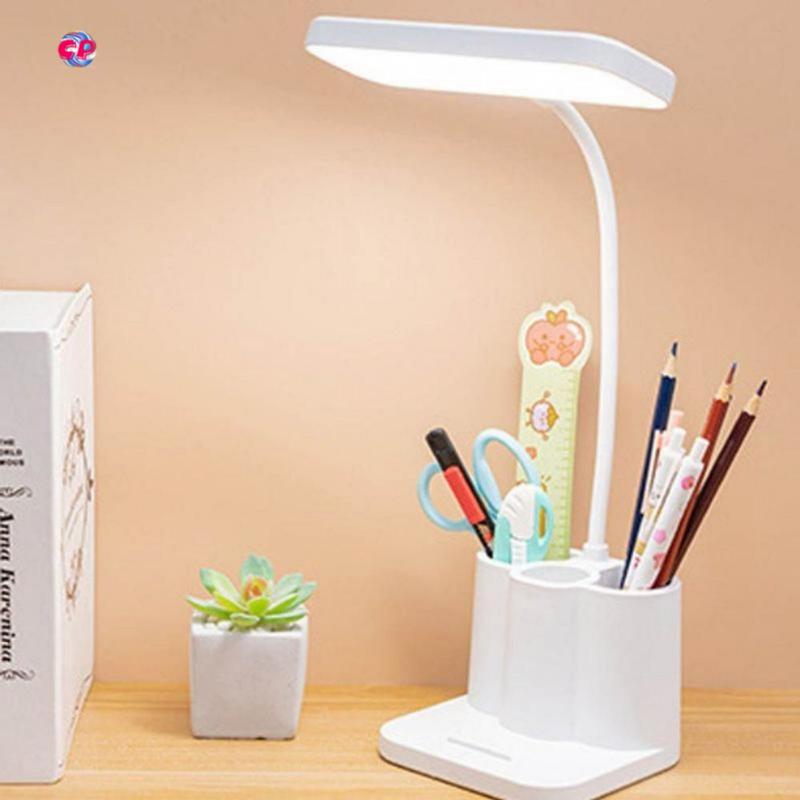 Đèn Học Có Giá Đỡ Bút Và điện thȯại, Giá Đỡ Bút, Đèn Bàn Di Động Có Thể Điều Chỉnh, Học Tập, Đọc Sách