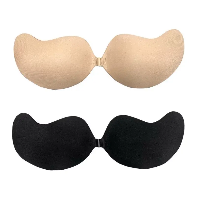 Bra Tempel Push Up Super Lengket Model Mango Tanpa Tali BH Cover Pad Kancing Tengah Nyaman untuk Wanita Ukuran Cup A-D