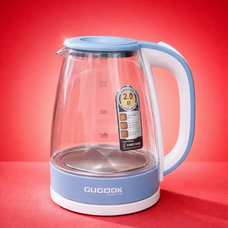 Ấm siêu tốc thủy tinh 2.0 L cao cấp công suất 1500w bình siêu tốc trong suốt cường lực đèn led tự ngắt khi sôi Đun Nước Bình Đun Nước Đun Siêu Tốc ST16
