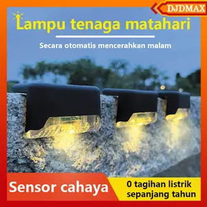 DJDMax Lampu Led Tangga Tenaga Surya Lampu Solar Outdoor Lampu Pagar Led Light Waterproof Panel Hiasan Rumah Teras Dan Taman Anti Air Tanpa Listrik / Lampu Panel Hiasan Rumah Teras 1 Box Isi 4Pcs Sensor Cahaya / Lampu Tangga Outdoor Kabel Kuning