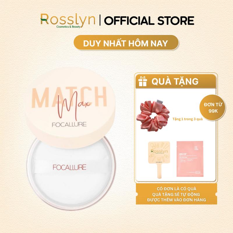 Phấn phủ lì dạng bột Focallure kiểm soát dầu lâu trôi 15g Rosslyn Cosmetic Mỹ Phẩm Nữ Trang Điểm Women