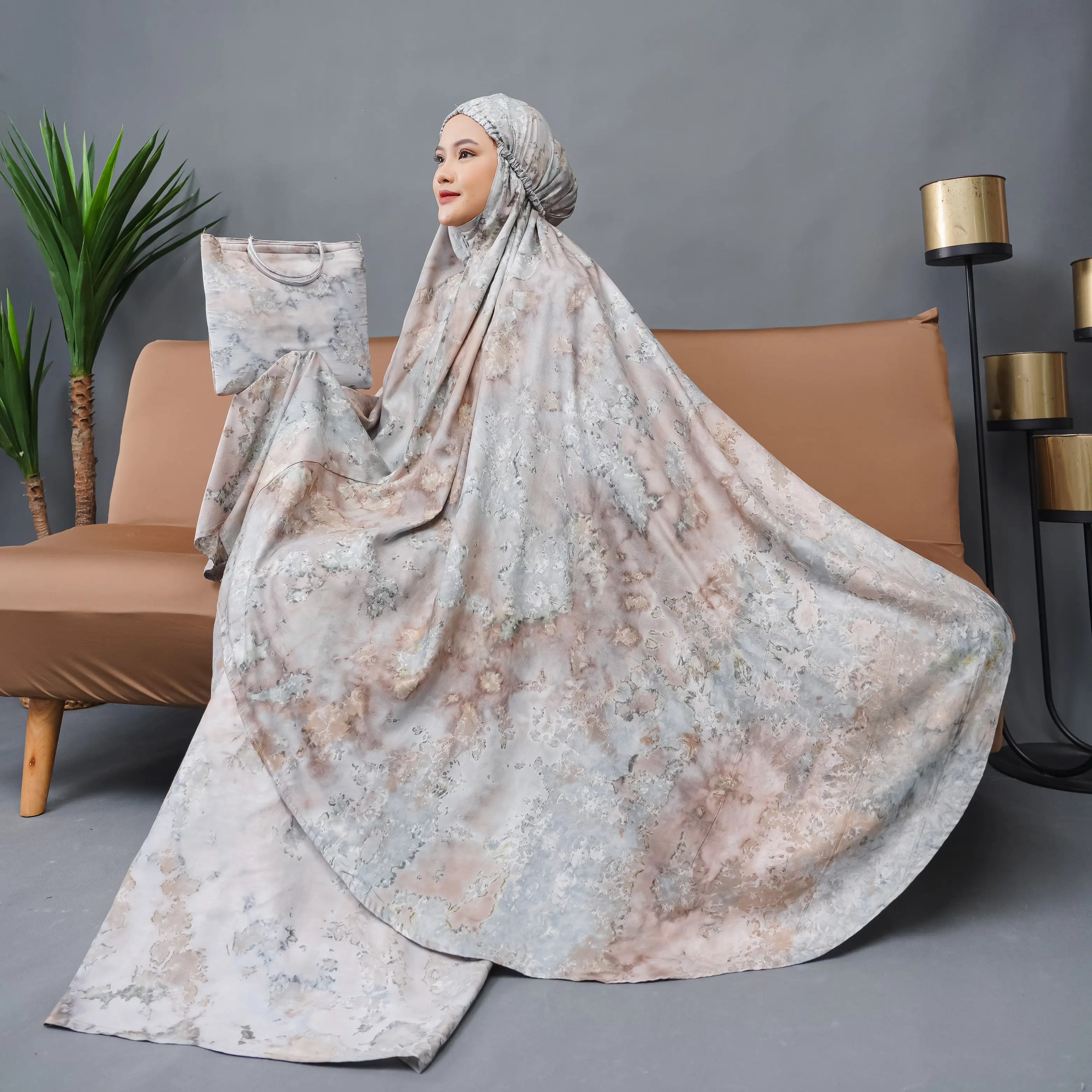 Halya shop mukena tie dye granada ukuran standart dewasa atasan bawahan katun motif Panjang Rayon Variasi Muslim Bali