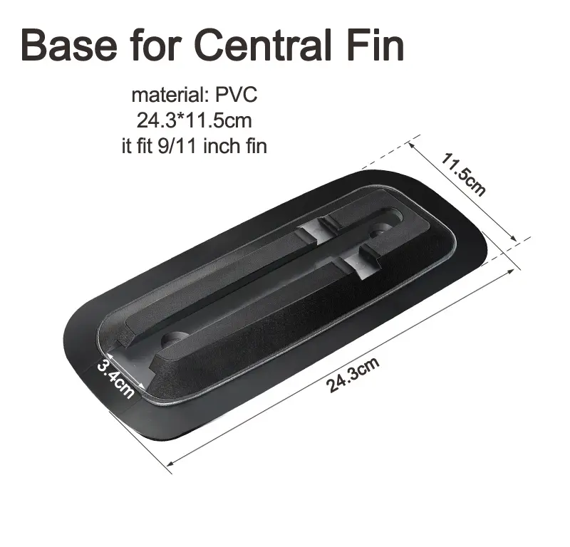plastic fin base fin box for slide in fins stand up paddle board accessory