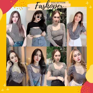 Bodysuit Atasan Lengan Panjang/Pendek Wanita Bangkok - Ana Top