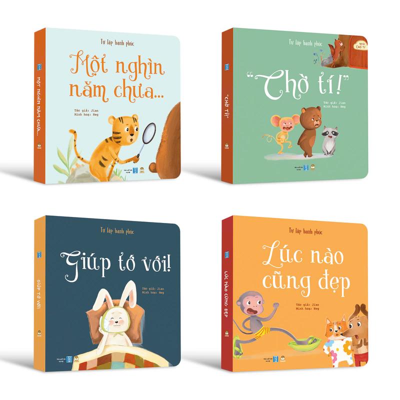  Bộ Tự lập hạnh phúc 4 cuốn bồi cứng - Sách truyện cho bé 1-6 tuổi Lionbooks 