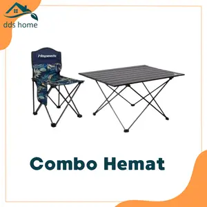 [DDS HOME] Meja Camping Lipat Alumunium GRATIS Kursi Lipat Folding Chair Outdoor COD furnitur berkemah