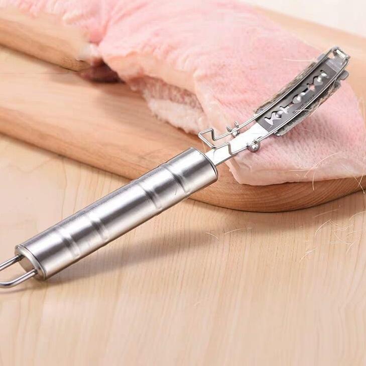   LOẠI 1 THÉP KHÔNG GỈ   Dao Cạo Lông Heo inox 304 - Đánh vảy cá tiện lợi - Dao cạo lông gia súc thông minh Dao cạo lông heo - Dụng cụ cạo lông heo làm sạch lông lợn BB-312 Siêu Tiện Lợi 