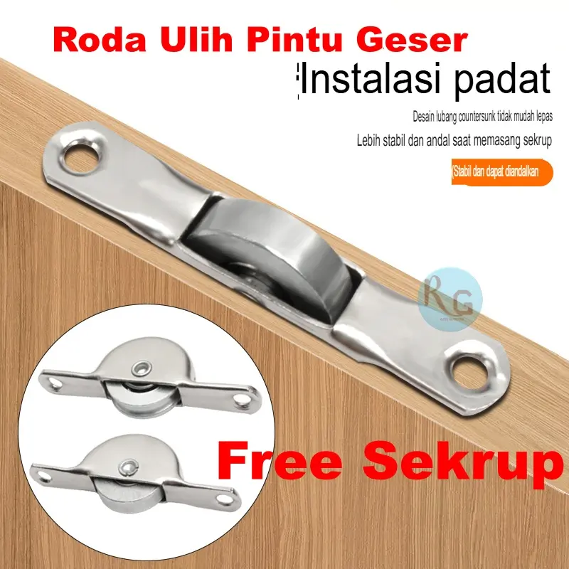 Roda Ulih Etalase Show Case Roller Pendukung Pintu Geser Kaca Jendela aluminium Roda Katrol