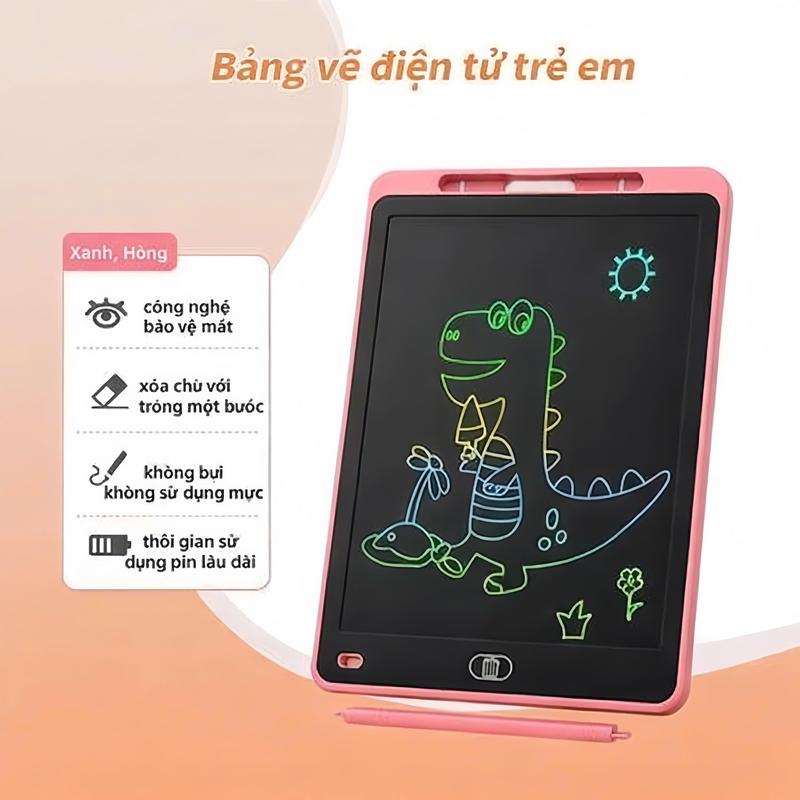 XẢ HÀNG Giá Rẻ Bảng Viết LCD Tự Xóa 8.5/10/12 Inch Cho Bé | Tập Viết, Tập Vẽ, Học Chữ & Vẽ Sáng Tạo | Kèm Bút + Pin